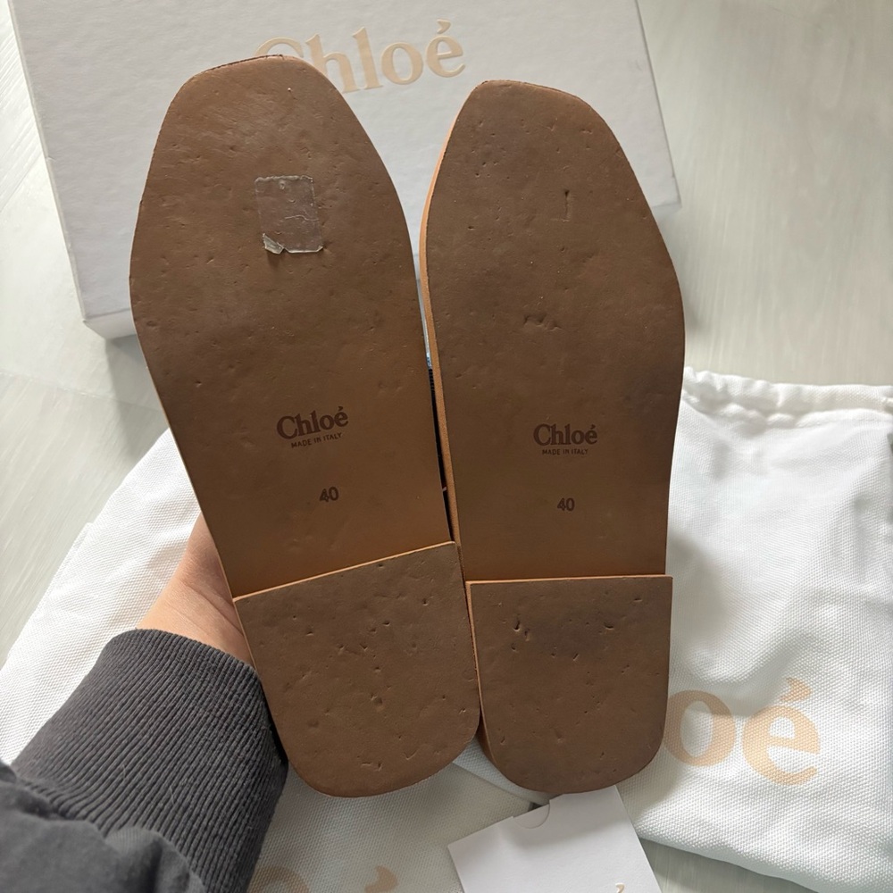 Chloe Blue Logo Slide Sandals - Picture 2 of 4